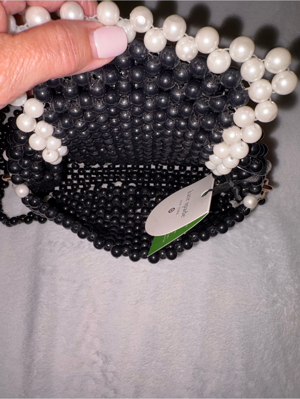 kate spade Black and White Beaded Crossbody Bag - Picture 3 of 7